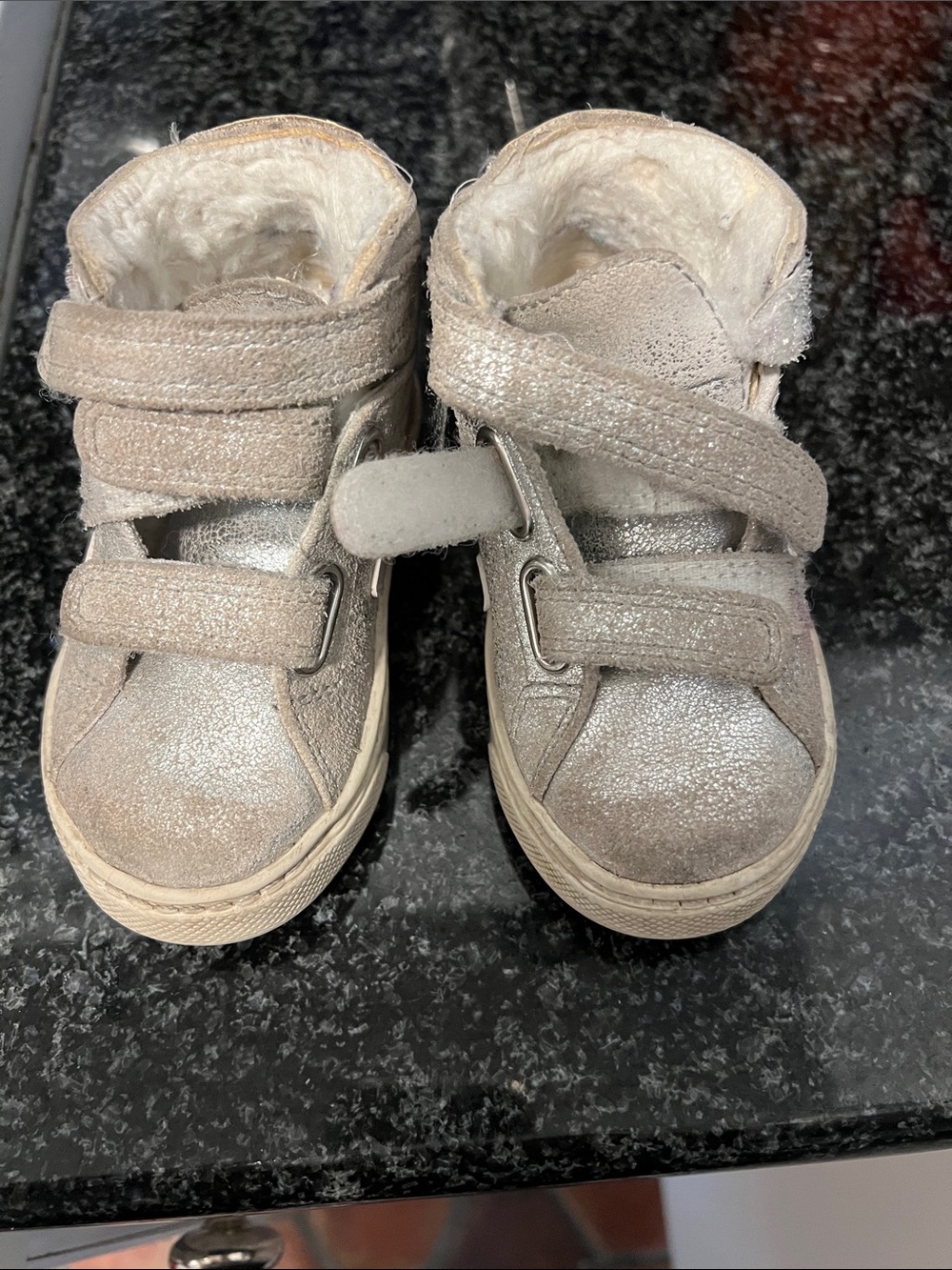 Veja Kids Silver-Toned High-Top Velcro Boots
